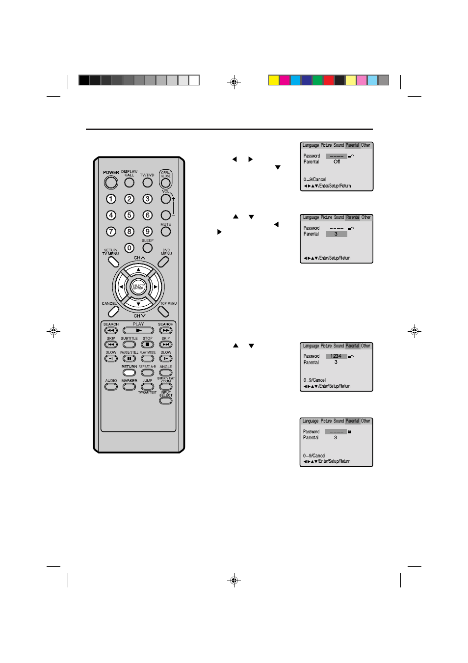 38 parental control setting | Memorex MVD2113 User Manual | Page 38 / 104