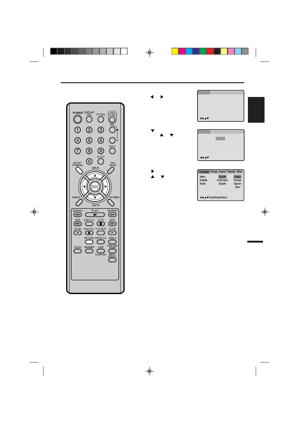 Setting menu language, English | Memorex MVD2113 User Manual | Page 41 / 104