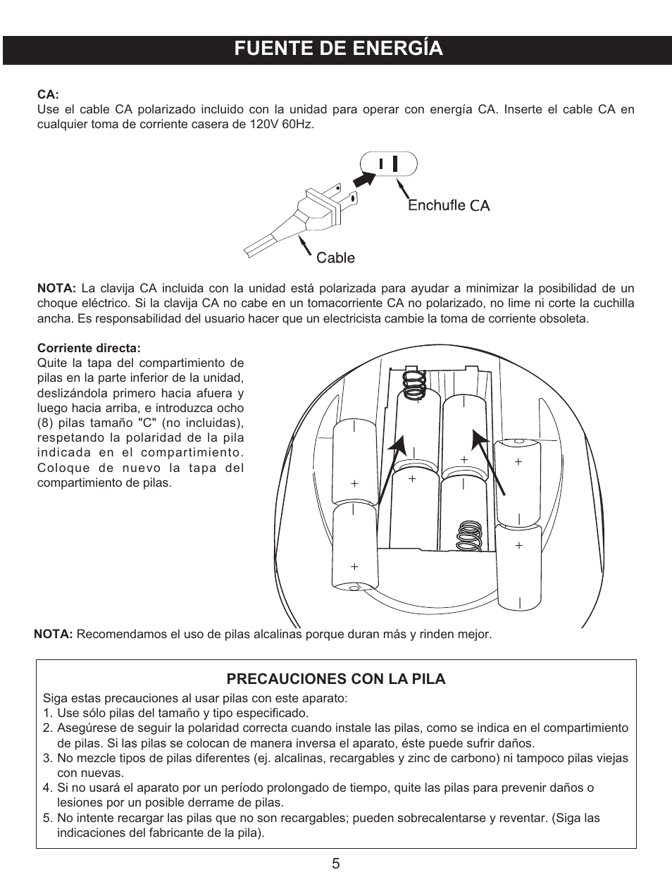 Fuente de energía | Memorex MKS2116 User Manual | Page 22 / 34