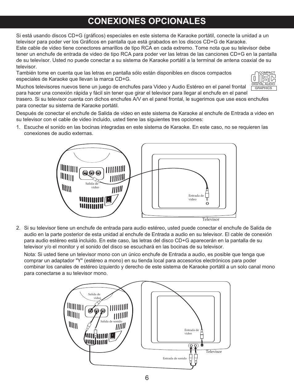 Conexiones opcionales | Memorex MKS2116 User Manual | Page 23 / 34