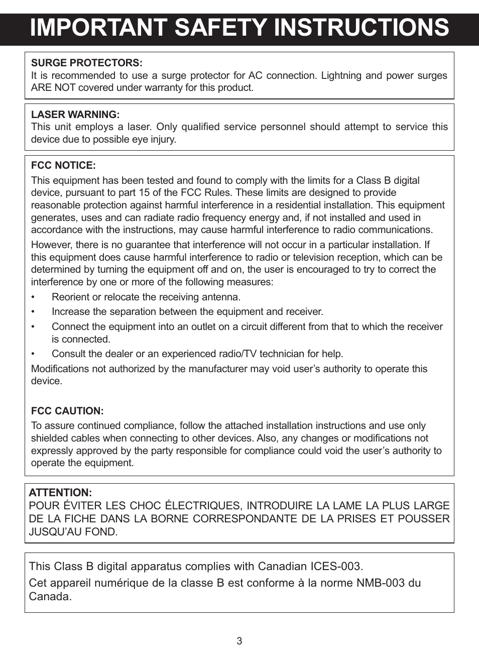 Important safety instructions | Memorex MVDP1101 User Manual | Page 4 / 44