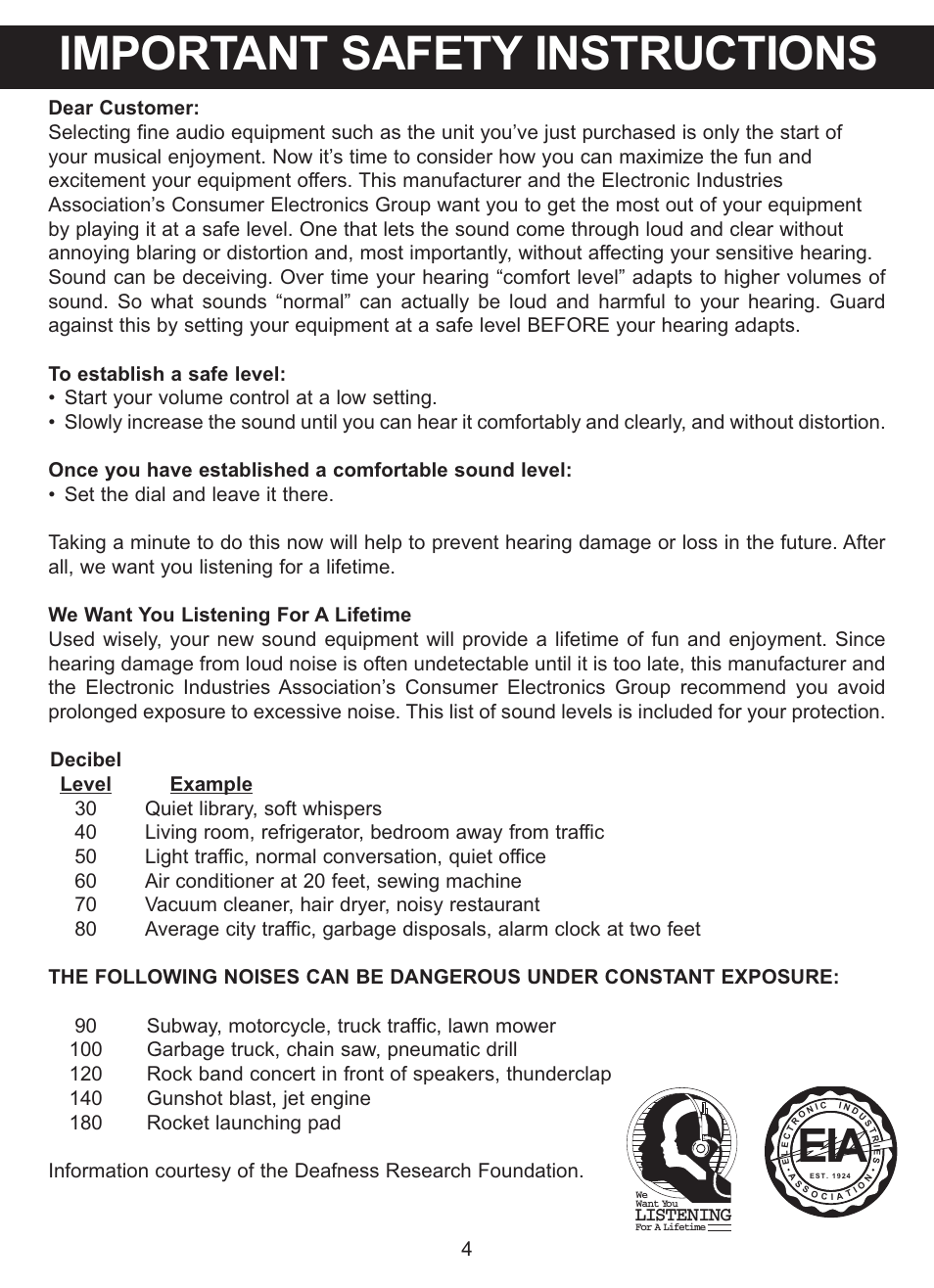 Important safety instructions | Memorex MVDP1101 User Manual | Page 5 / 44