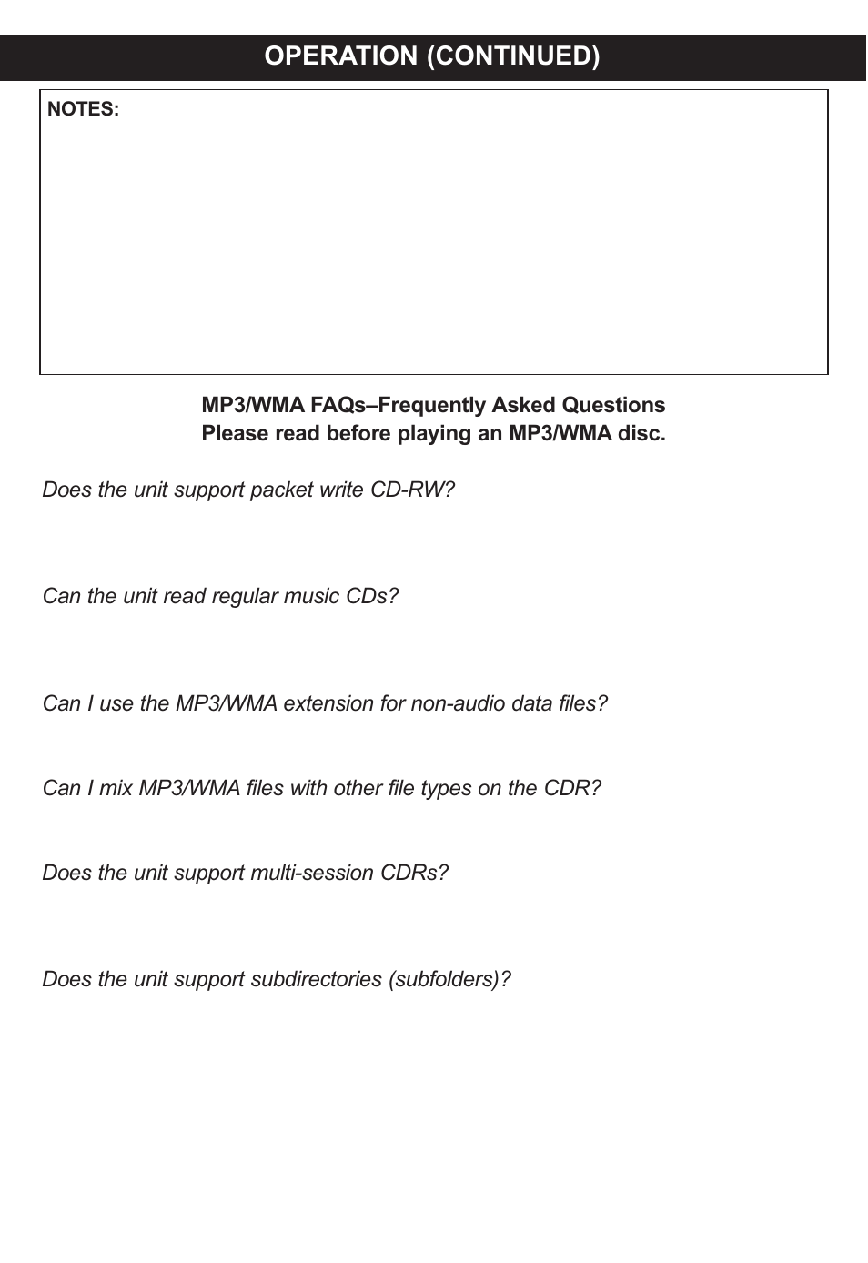 Operation (continued) | Memorex MP4047 User Manual | Page 13 / 42