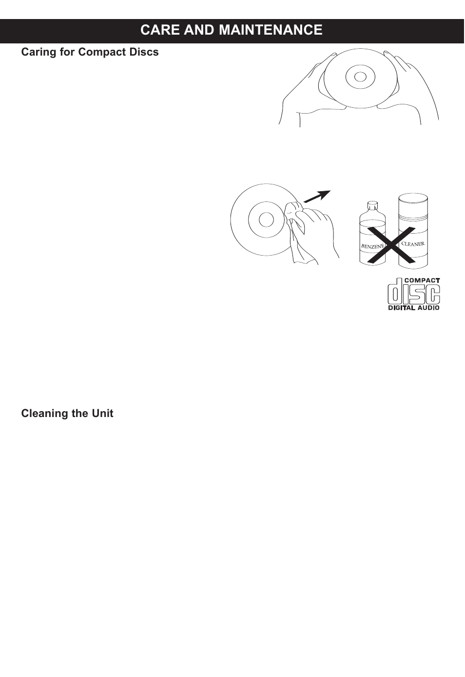 Care and maintenance | Memorex MP4047 User Manual | Page 19 / 42