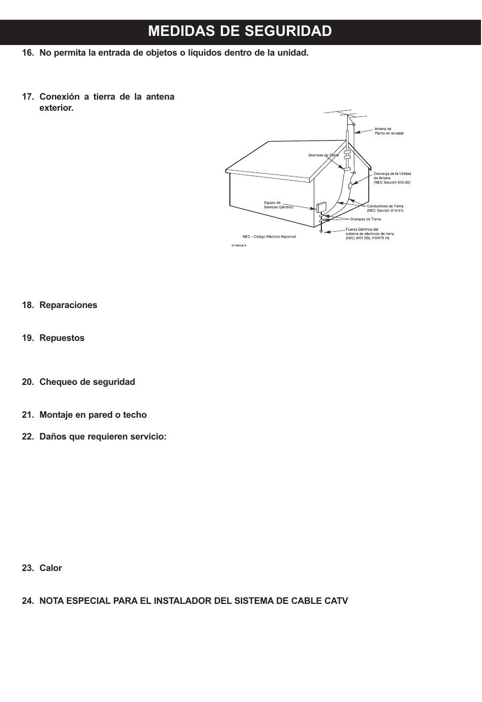 Medidas de seguridad | Memorex MP4047 User Manual | Page 26 / 42