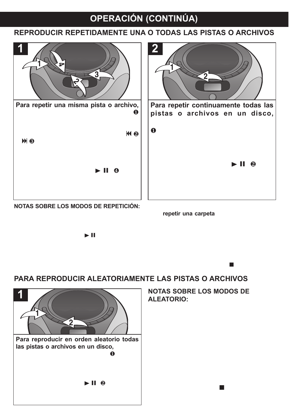 Operación (continúa) | Memorex MP4047 User Manual | Page 34 / 42