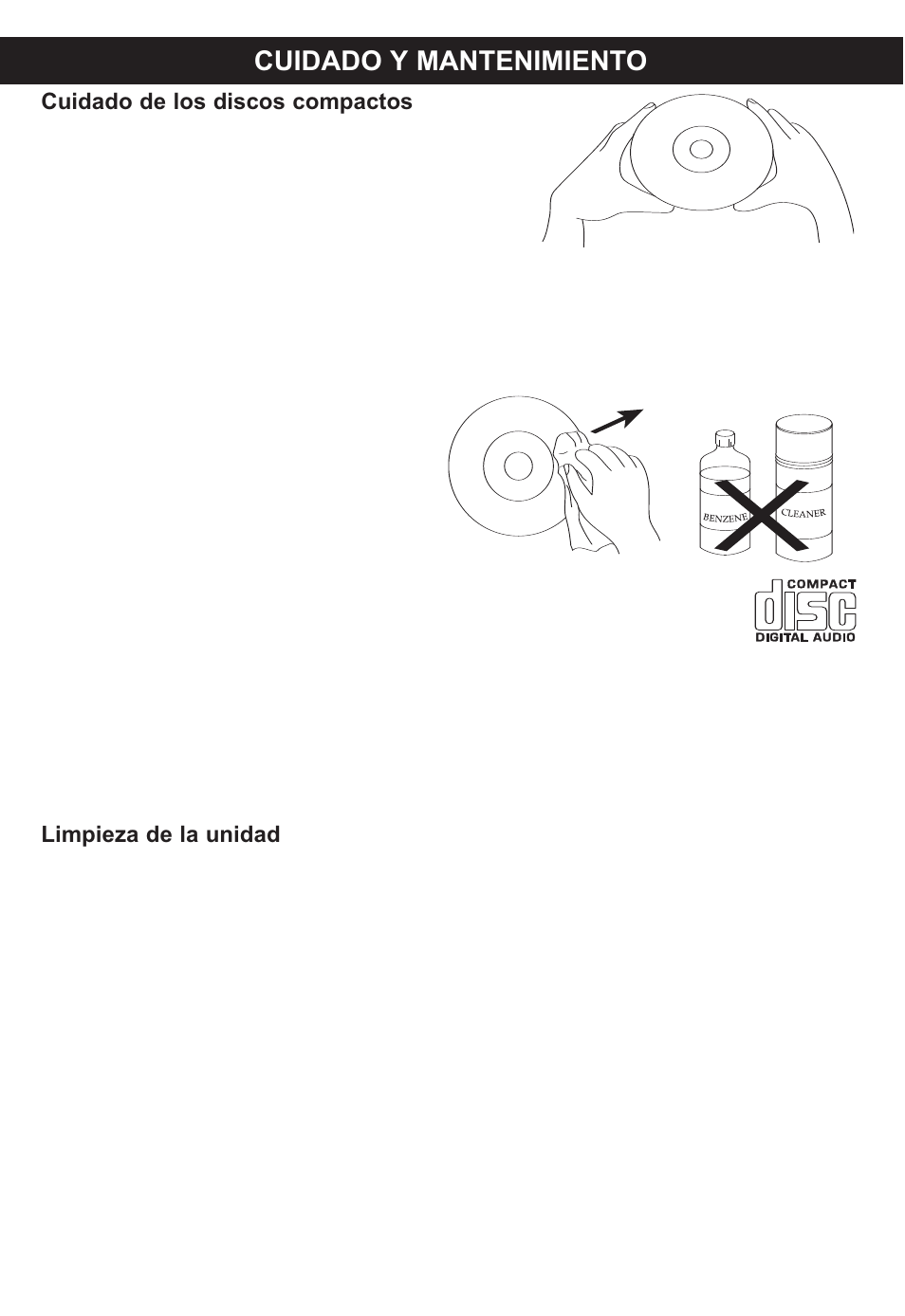 Cuidado y mantenimiento | Memorex MP4047 User Manual | Page 39 / 42