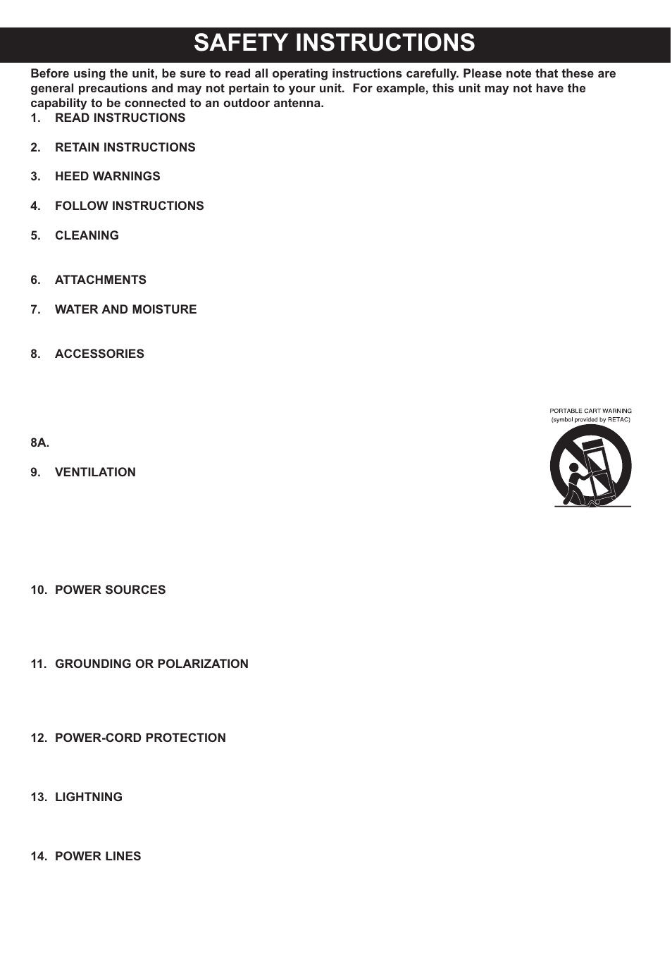 Safety instructions | Memorex MP4047 User Manual | Page 5 / 42