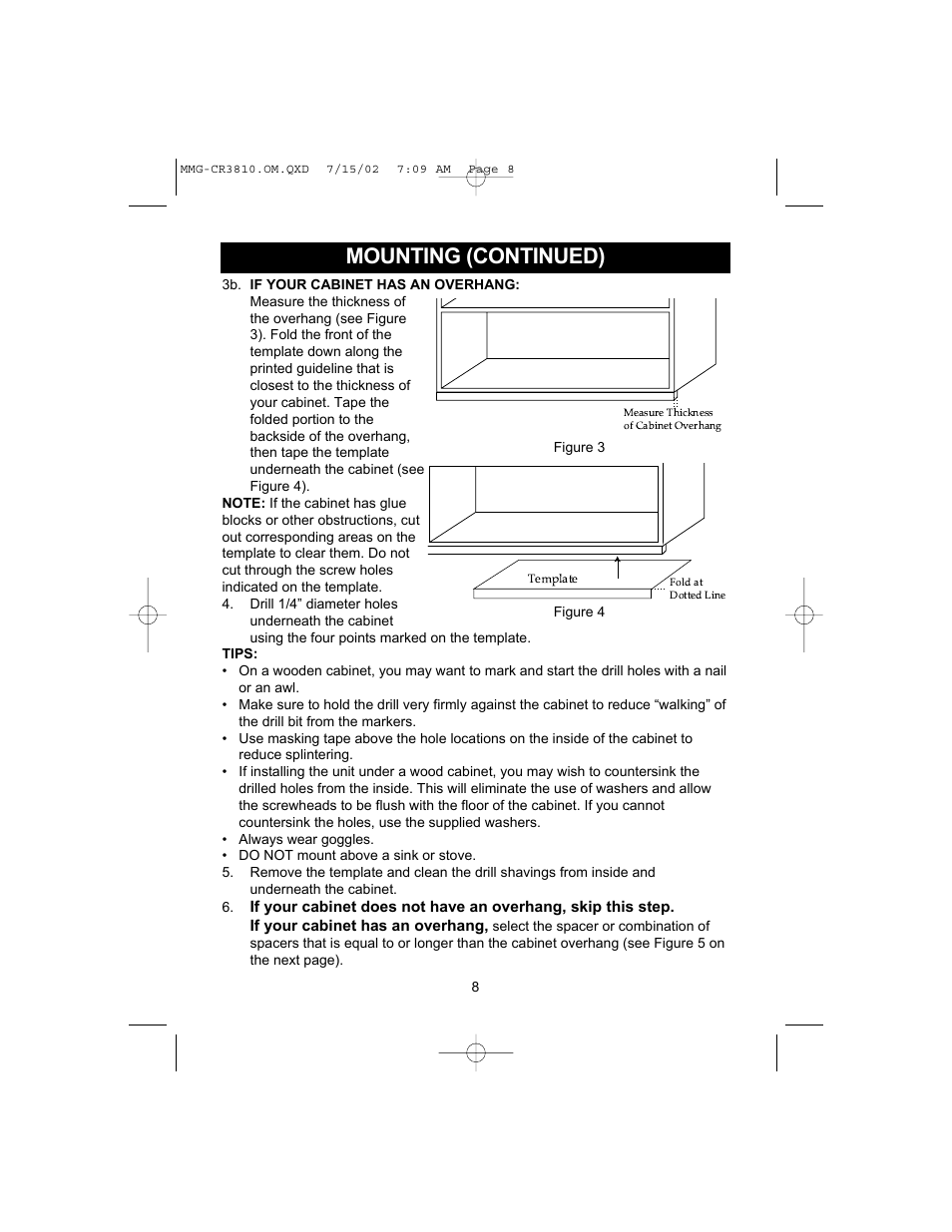 Mounting (continued) | Memorex MMG-CR3810 User Manual | Page 9 / 21