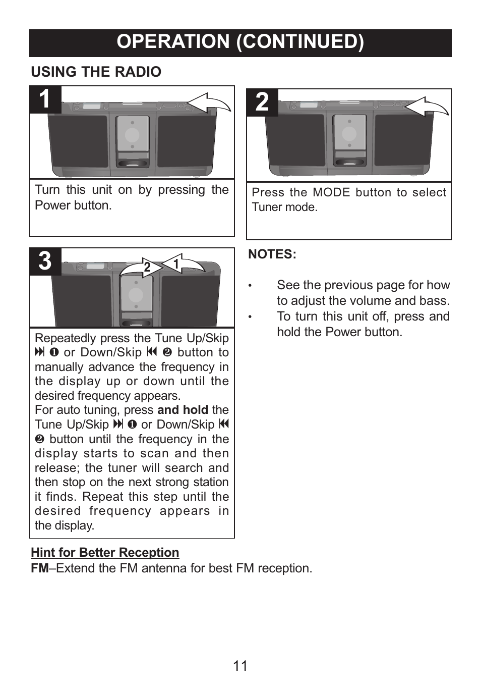 Operation (continued) | Memorex iTrek Mi3001 User Manual | Page 12 / 36