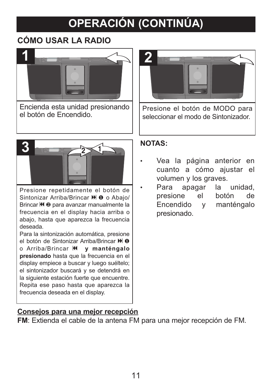 Operación (continúa) | Memorex iTrek Mi3001 User Manual | Page 29 / 36