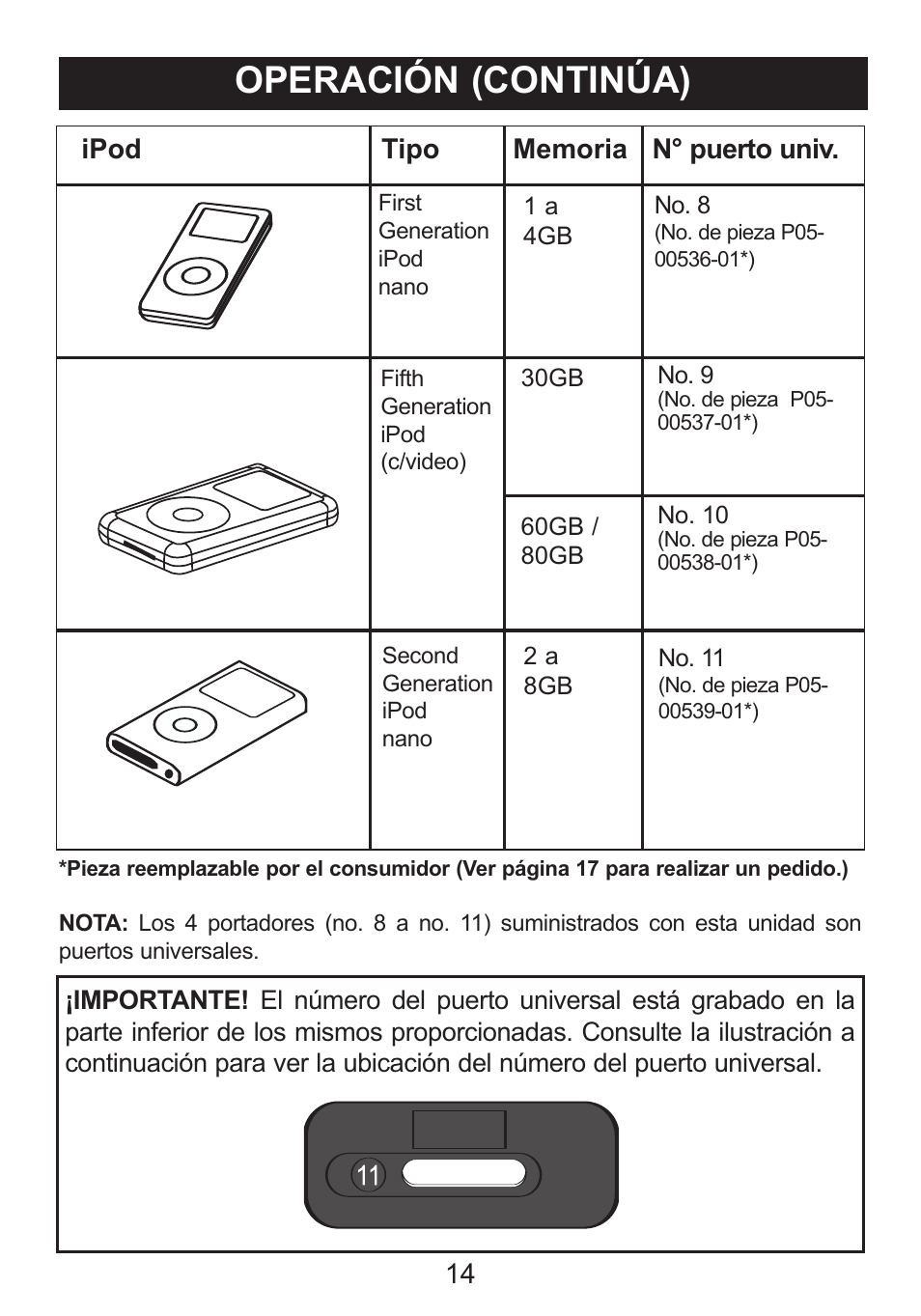 Operación (continúa) | Memorex iTrek Mi3001 User Manual | Page 32 / 36