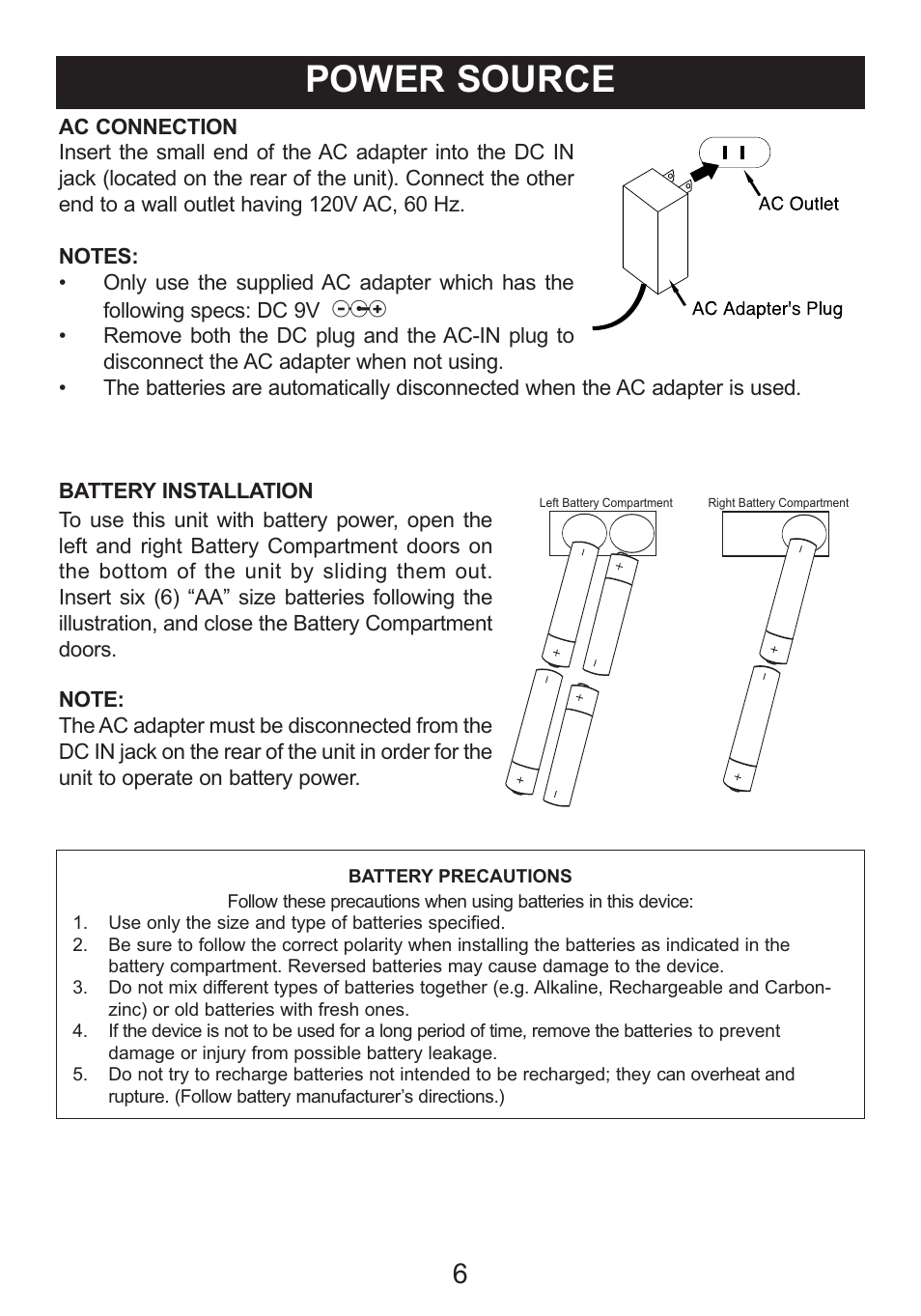 Power source | Memorex iTrek Mi3001 User Manual | Page 7 / 36