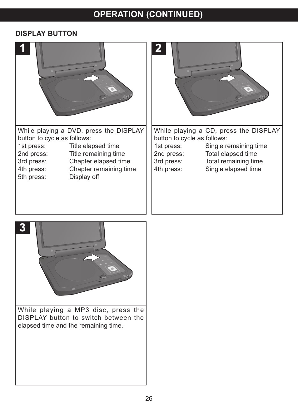 Operation (continued) | Memorex MVDP1102 User Manual | Page 27 / 94