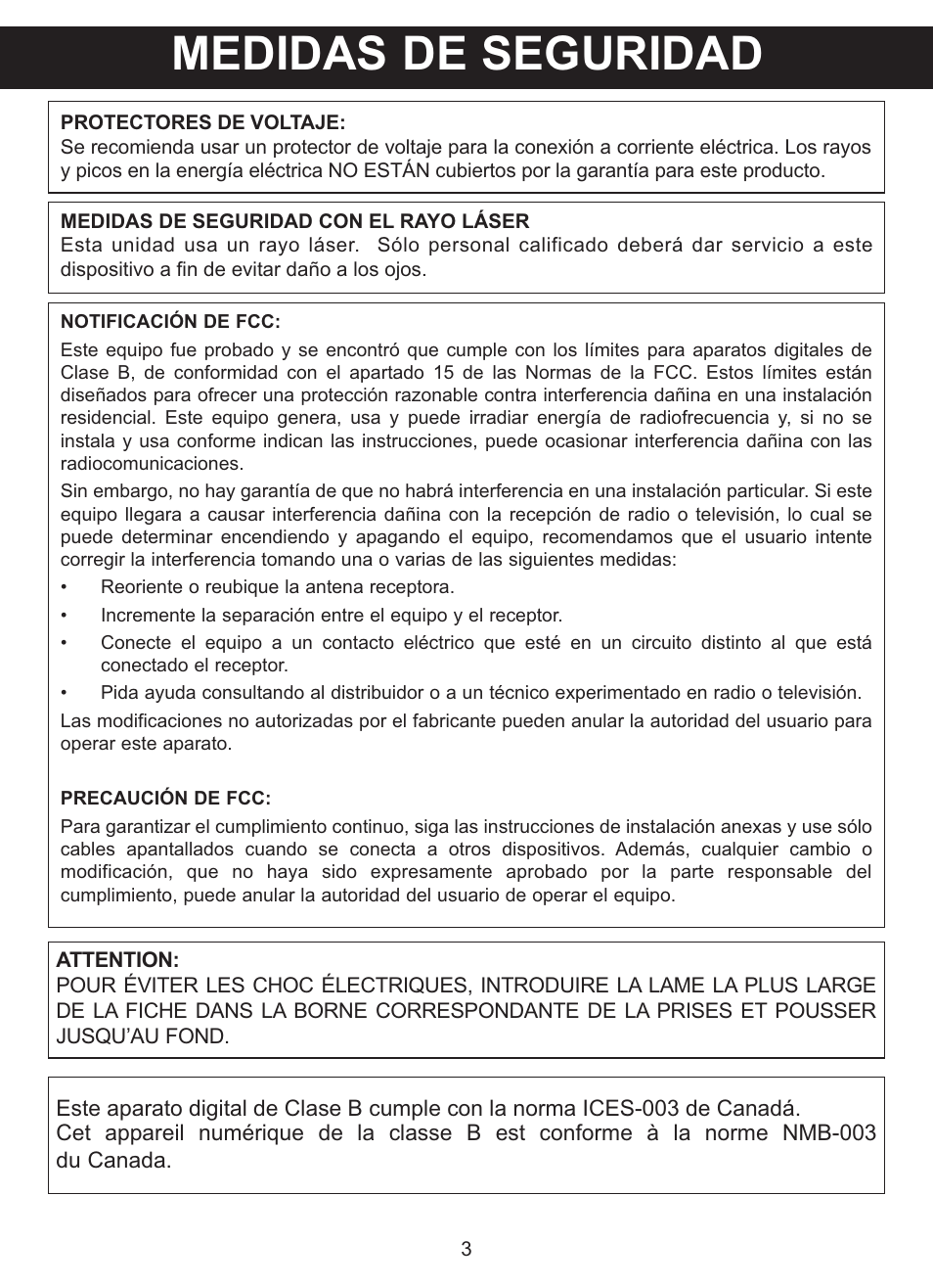 Medidas de seguridad | Memorex MVDP1102 User Manual | Page 50 / 94