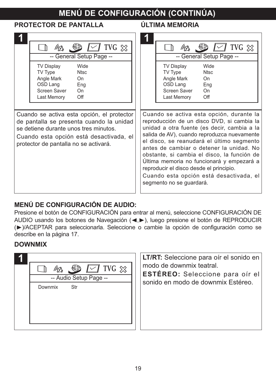 Menú de configuración (continúa) | Memorex MVDP1102 User Manual | Page 66 / 94