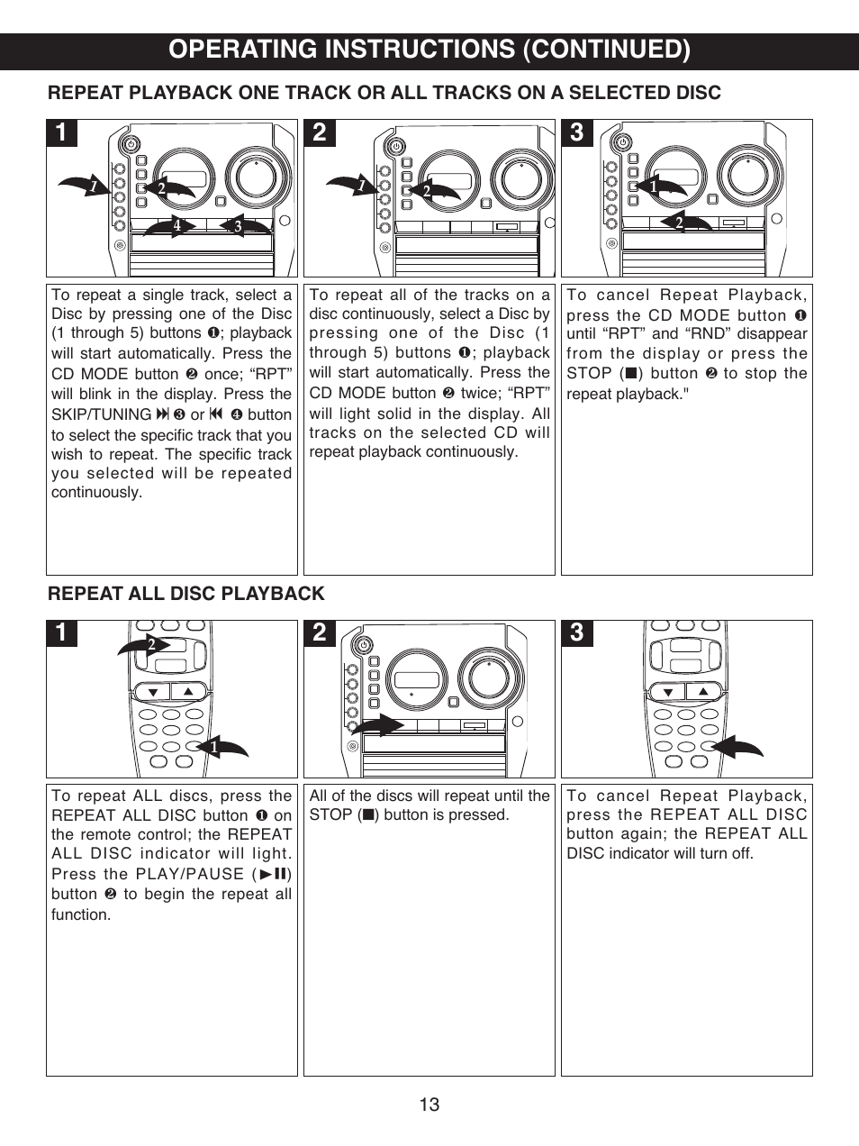 Operating instructions (continued) | Memorex MX4501 User Manual | Page 14 / 20