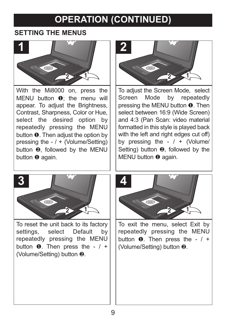 Operation (continued) | Memorex iFlipTM User Manual | Page 10 / 14