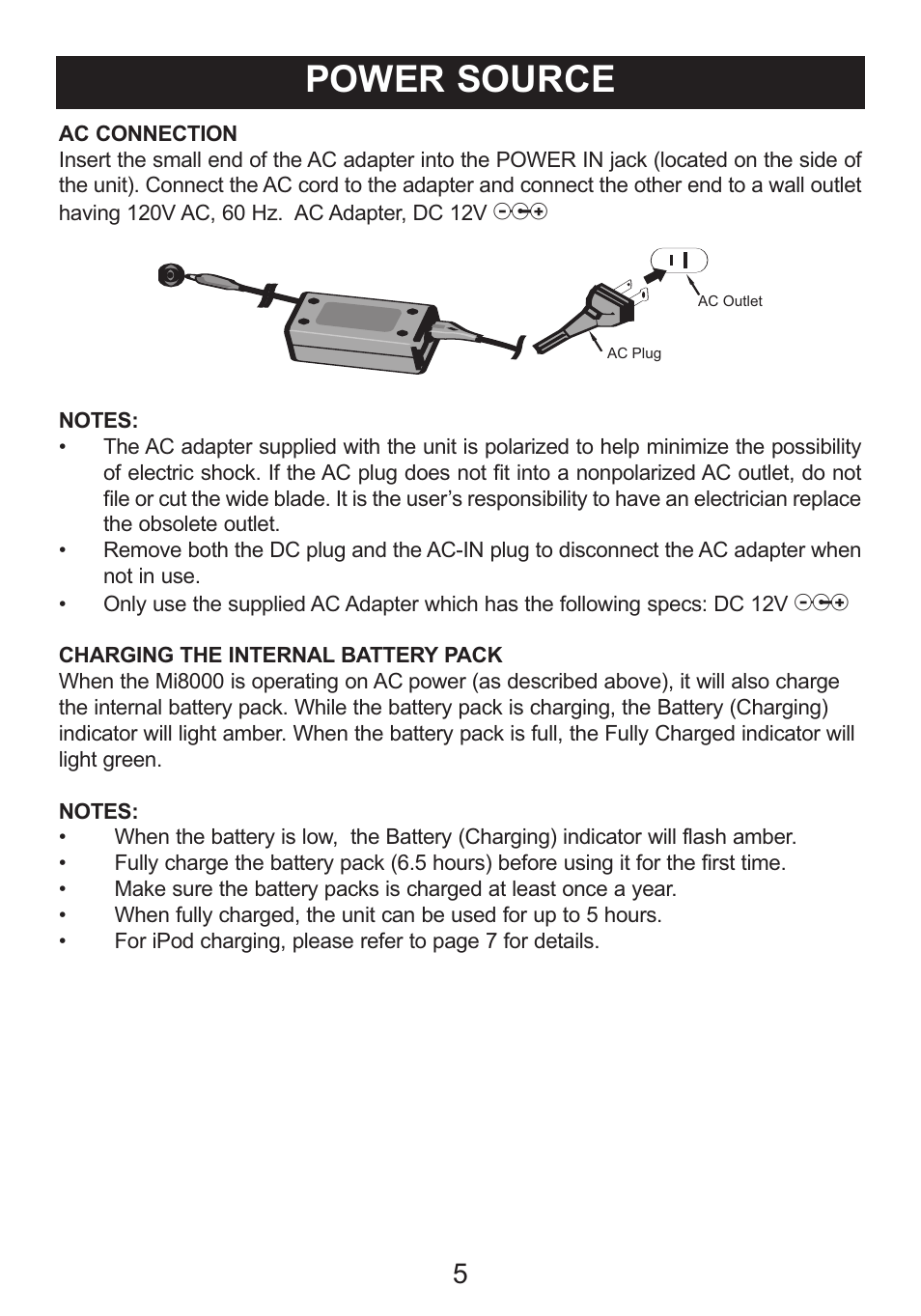 Power source | Memorex iFlipTM User Manual | Page 6 / 14