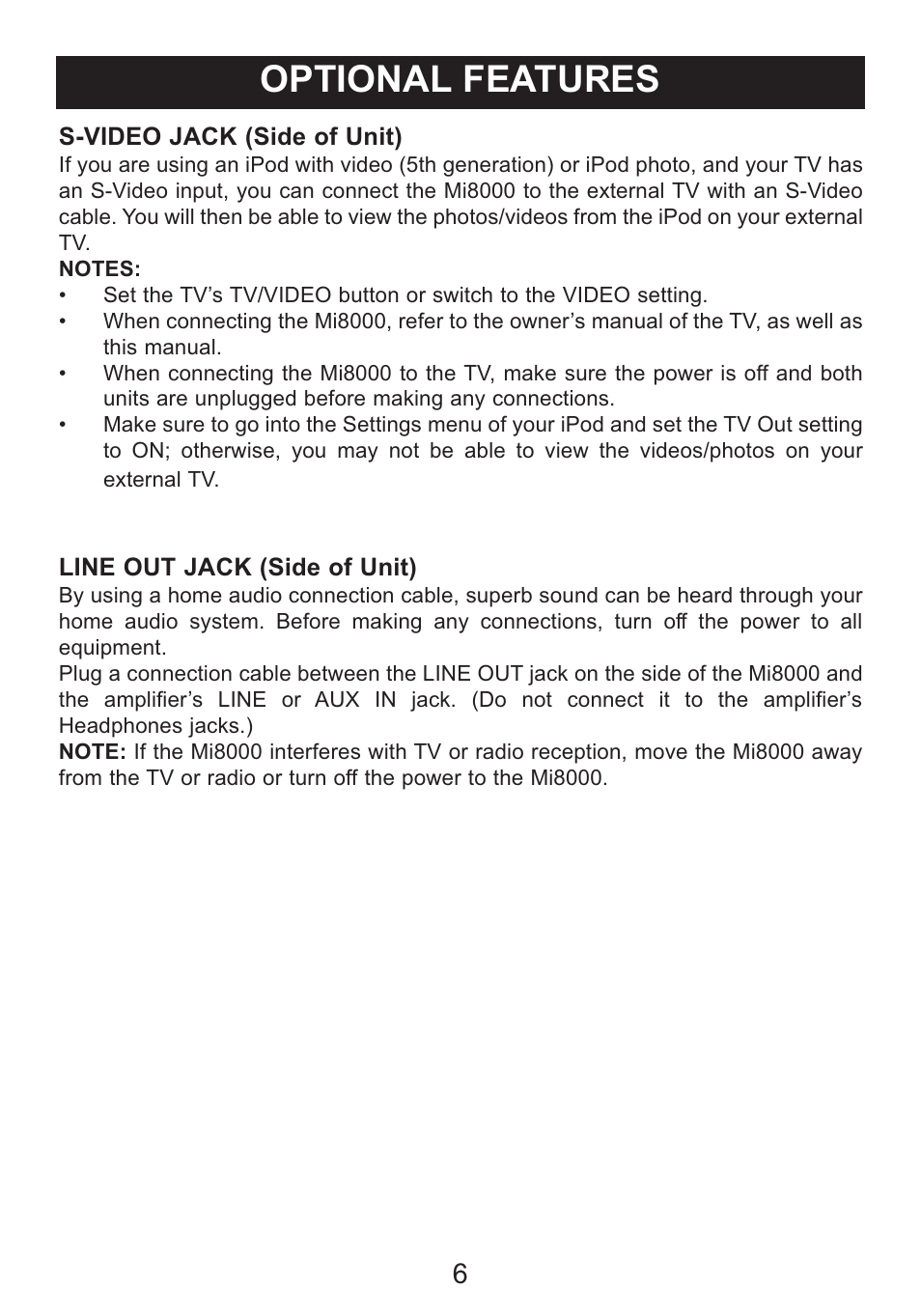Optional features | Memorex iFlipTM User Manual | Page 7 / 14