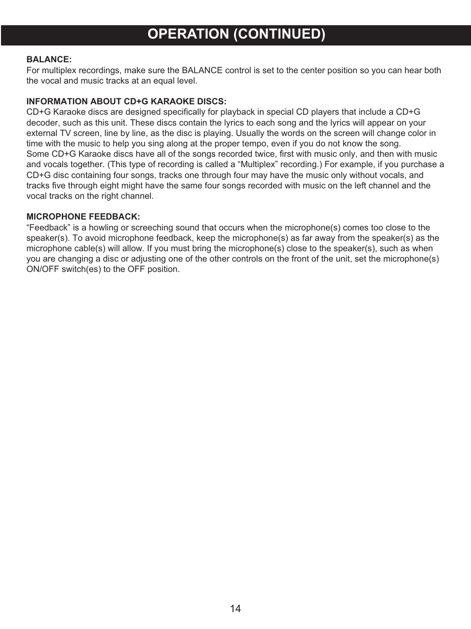 Operation (continued) | Memorex MKS2115 User Manual | Page 15 / 38