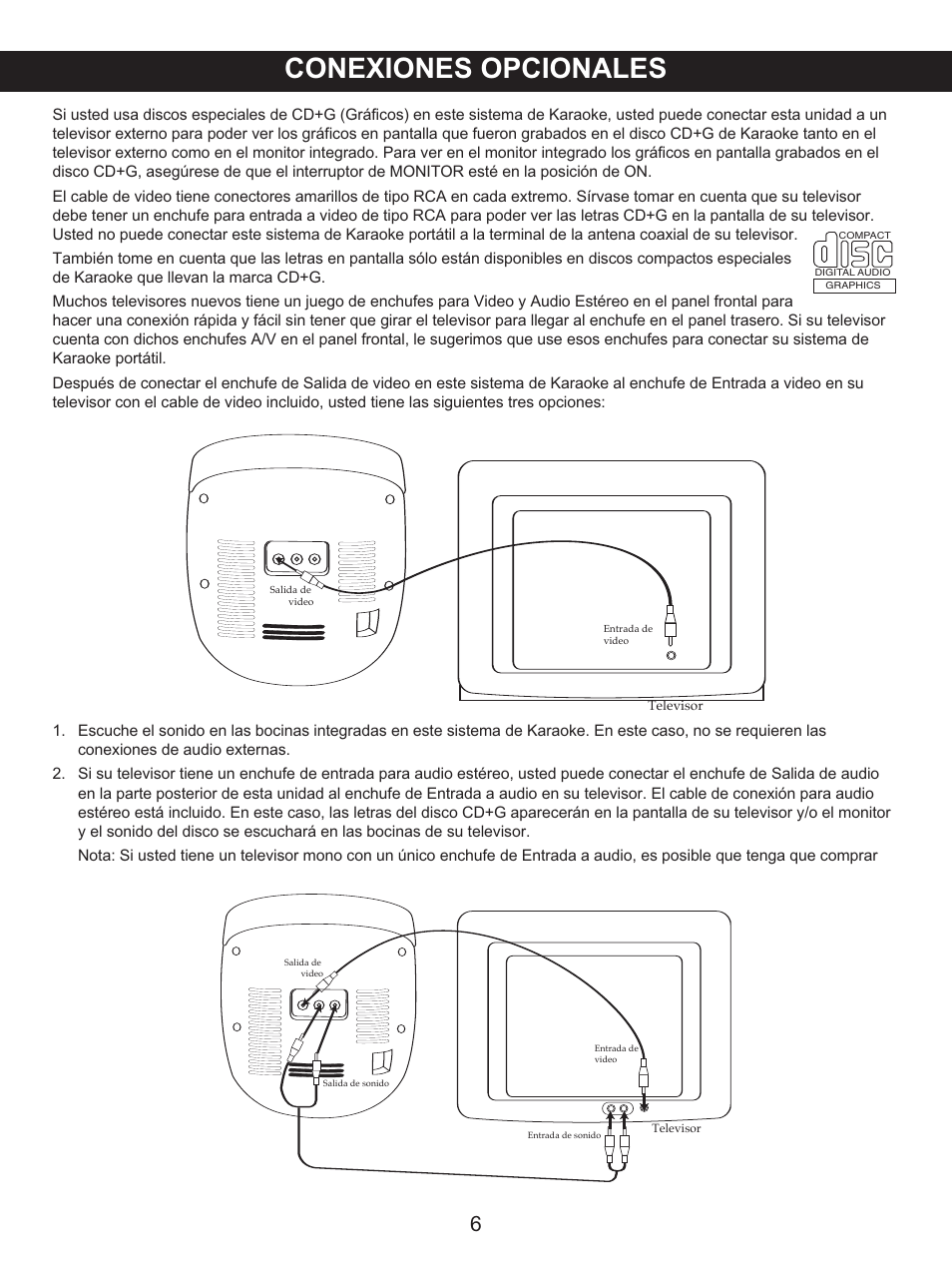 Conexiones opcionales | Memorex MKS2115 User Manual | Page 26 / 38