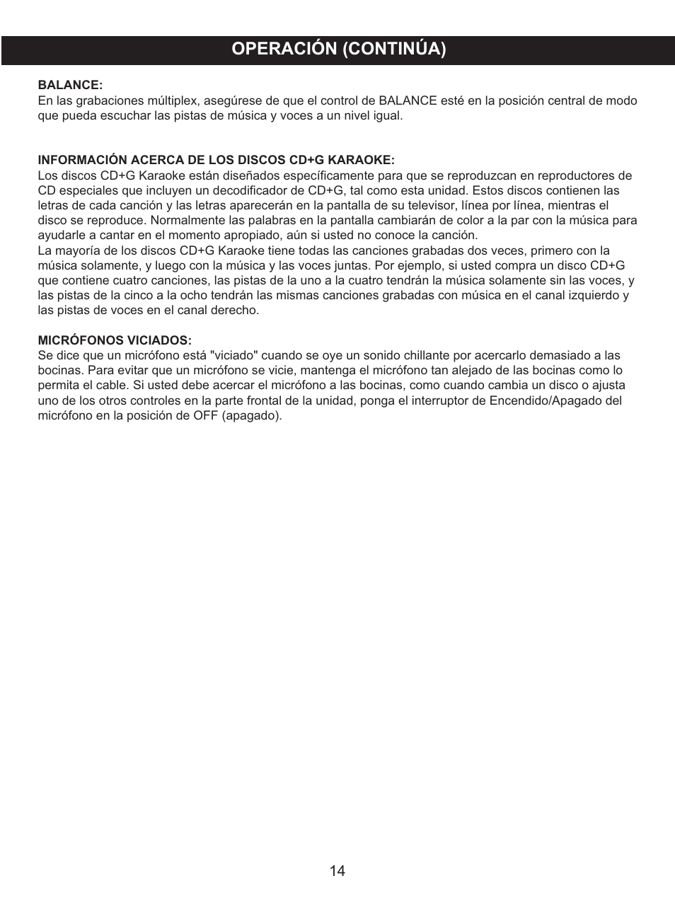 Operación (continúa) | Memorex MKS2115 User Manual | Page 34 / 38