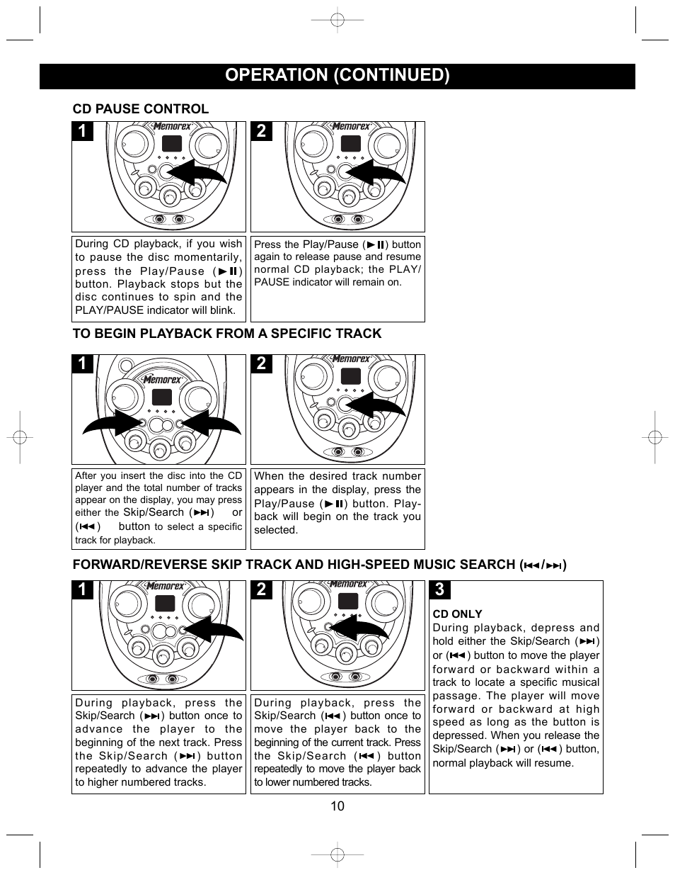 Operation (continued) | Memorex MKS2112 User Manual | Page 11 / 18