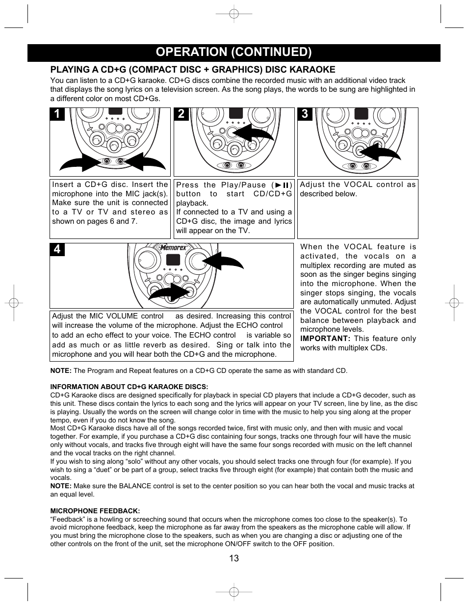 Operation (continued) | Memorex MKS2112 User Manual | Page 14 / 18
