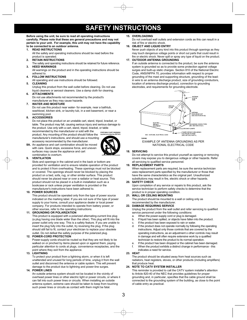 Safety instructions | Memorex MKS2112 User Manual | Page 4 / 18