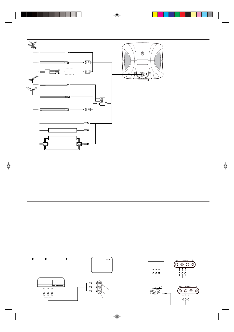 Conexiones de antena, Conexiones de toma audio/video, Seleccion tv/av | Memorex DT1900-C User Manual | Page 16 / 32