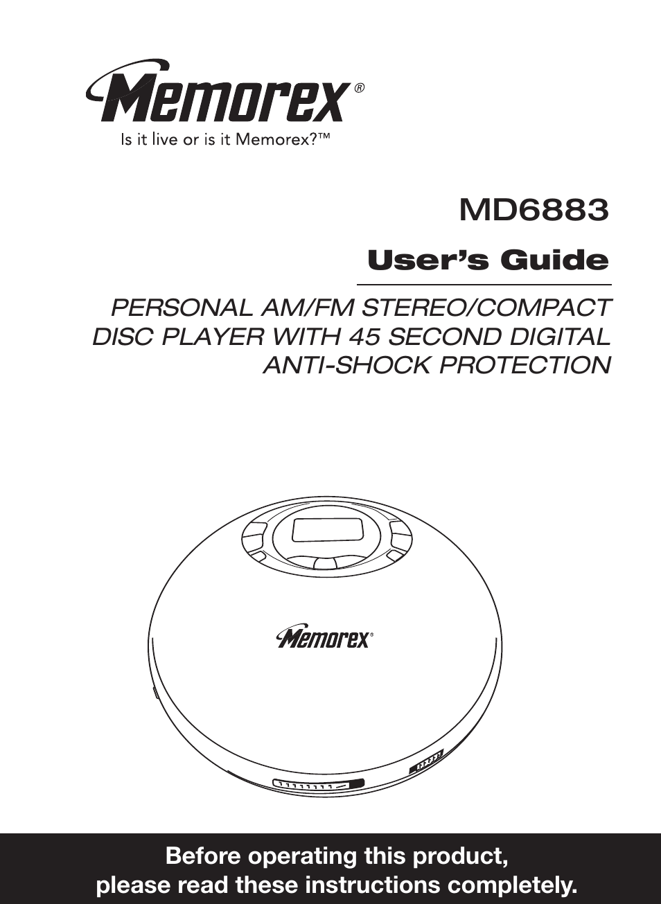 Memorex MD6883 User Manual | 19 pages