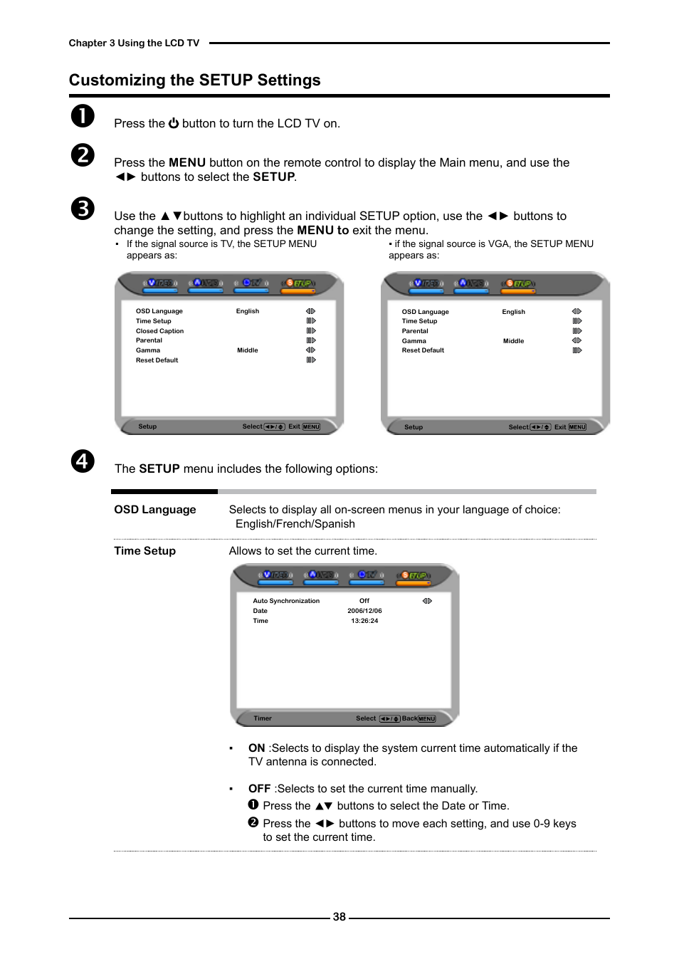 Customizing the setup settings | Memorex 1080p User Manual | Page 40 / 103