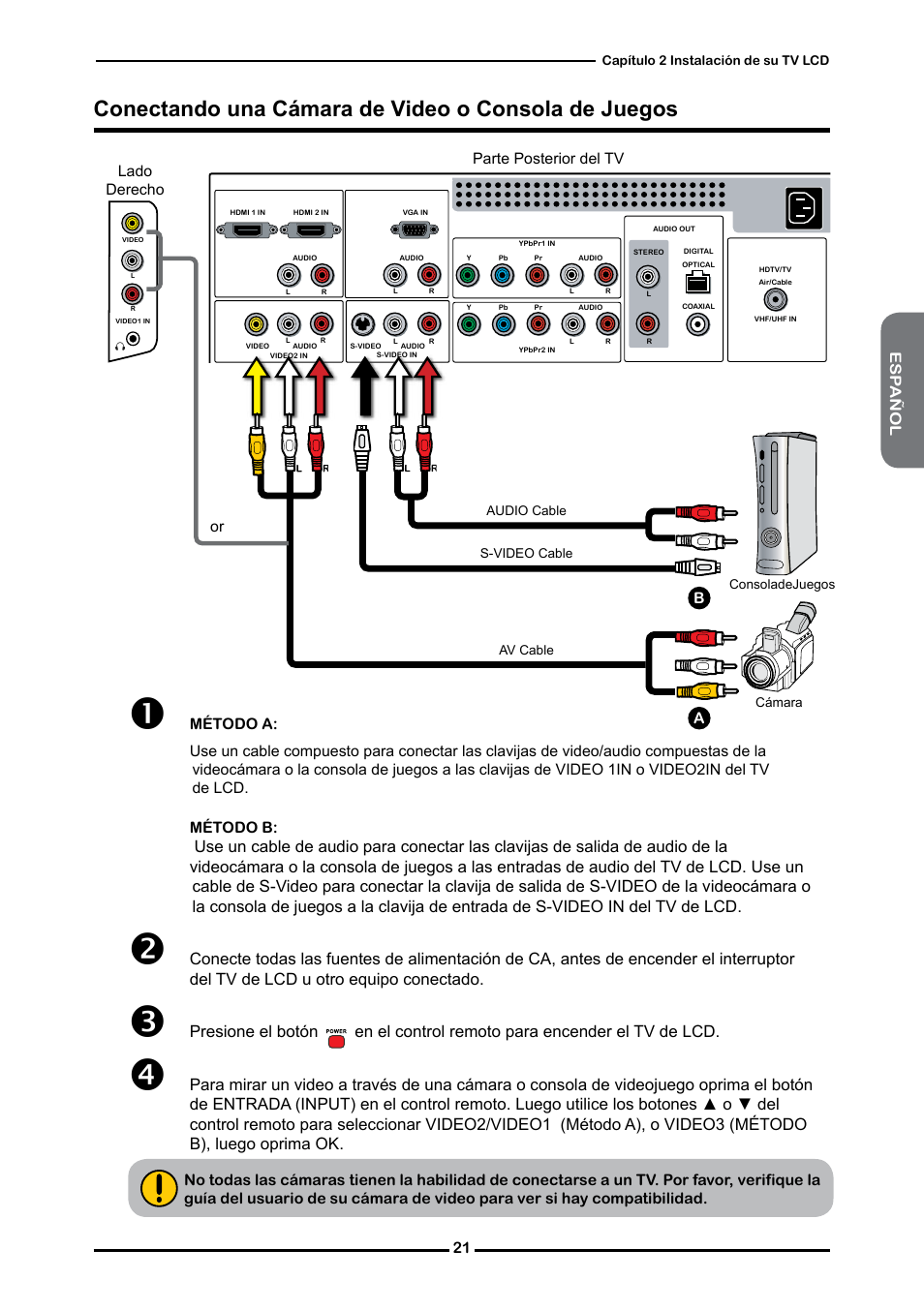 Conectando una cámara de video o consola de juegos | Memorex 1080p User Manual | Page 73 / 103