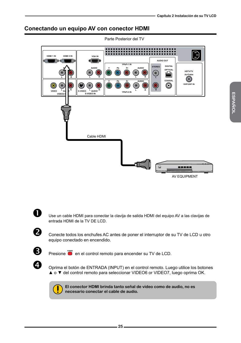 Conectando un equipo av con conector hdmi | Memorex 1080p User Manual | Page 77 / 103