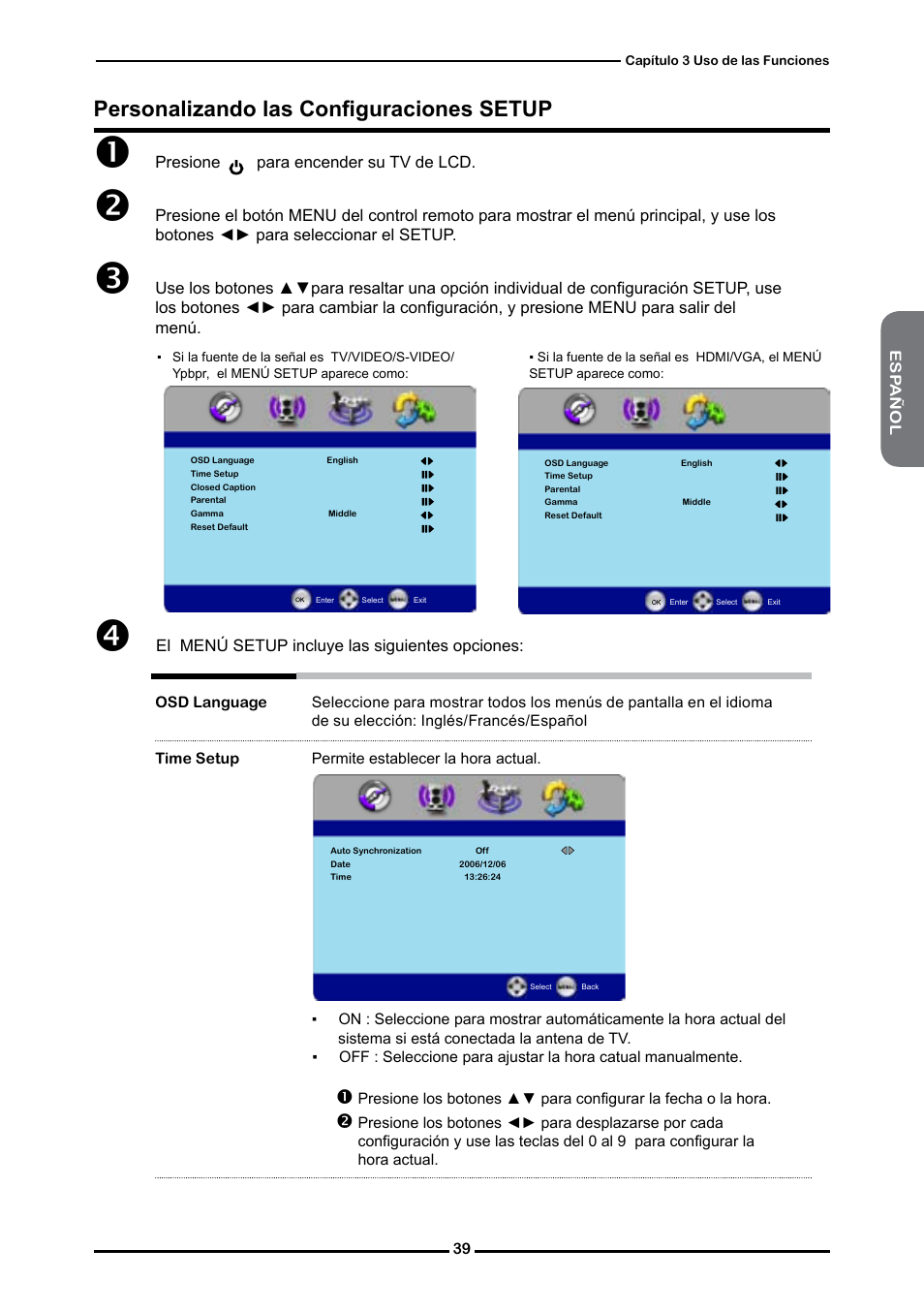 Personalizando las configuraciones setup | Memorex 1080p User Manual | Page 91 / 103