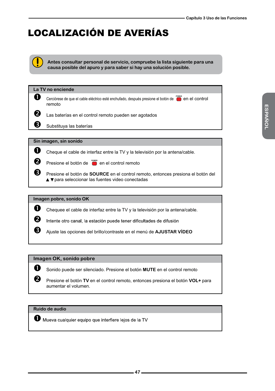 Localización de averías | Memorex 1080p User Manual | Page 99 / 103