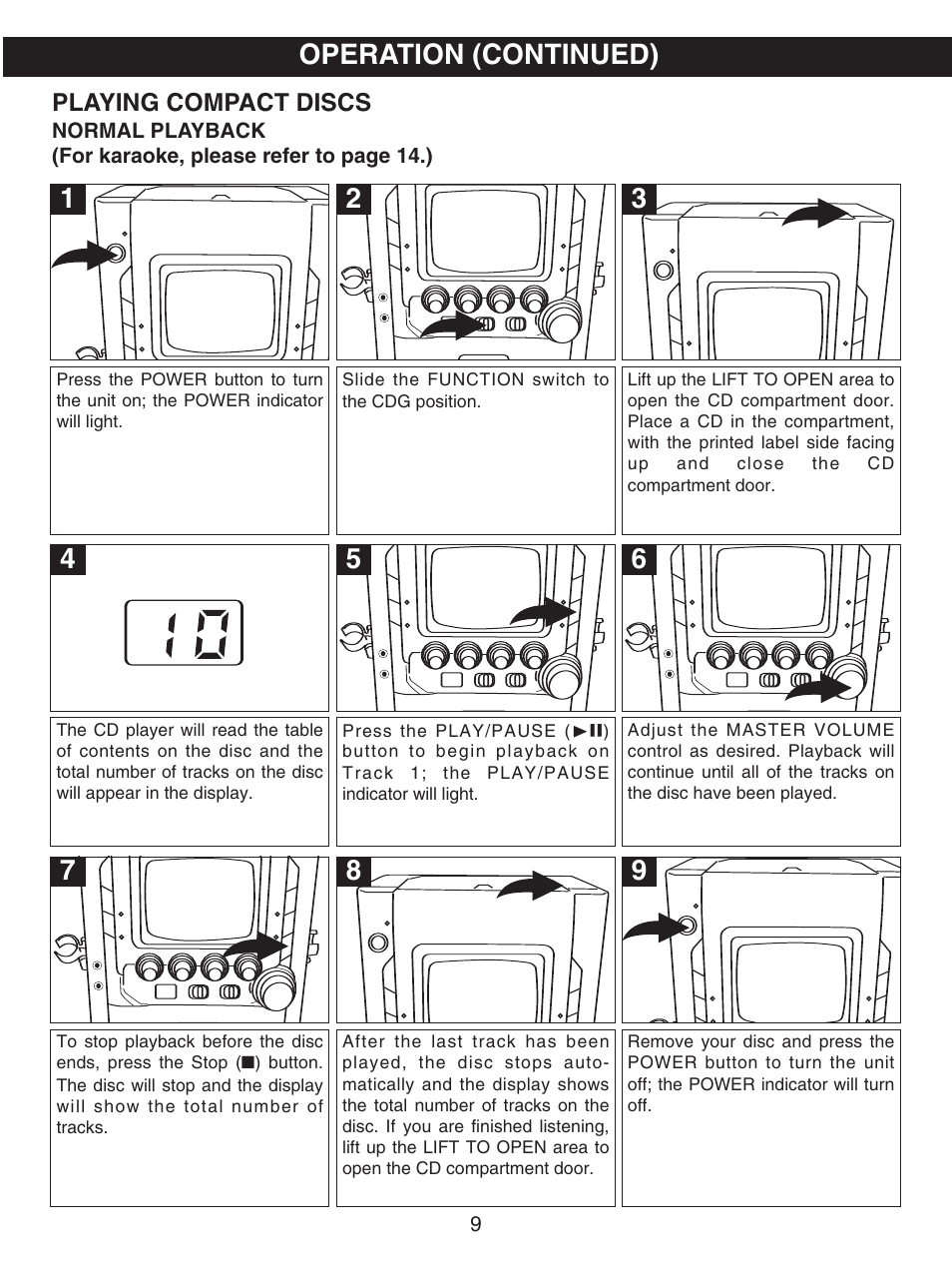Operation (continued) | Memorex MKS5627 User Manual | Page 10 / 20