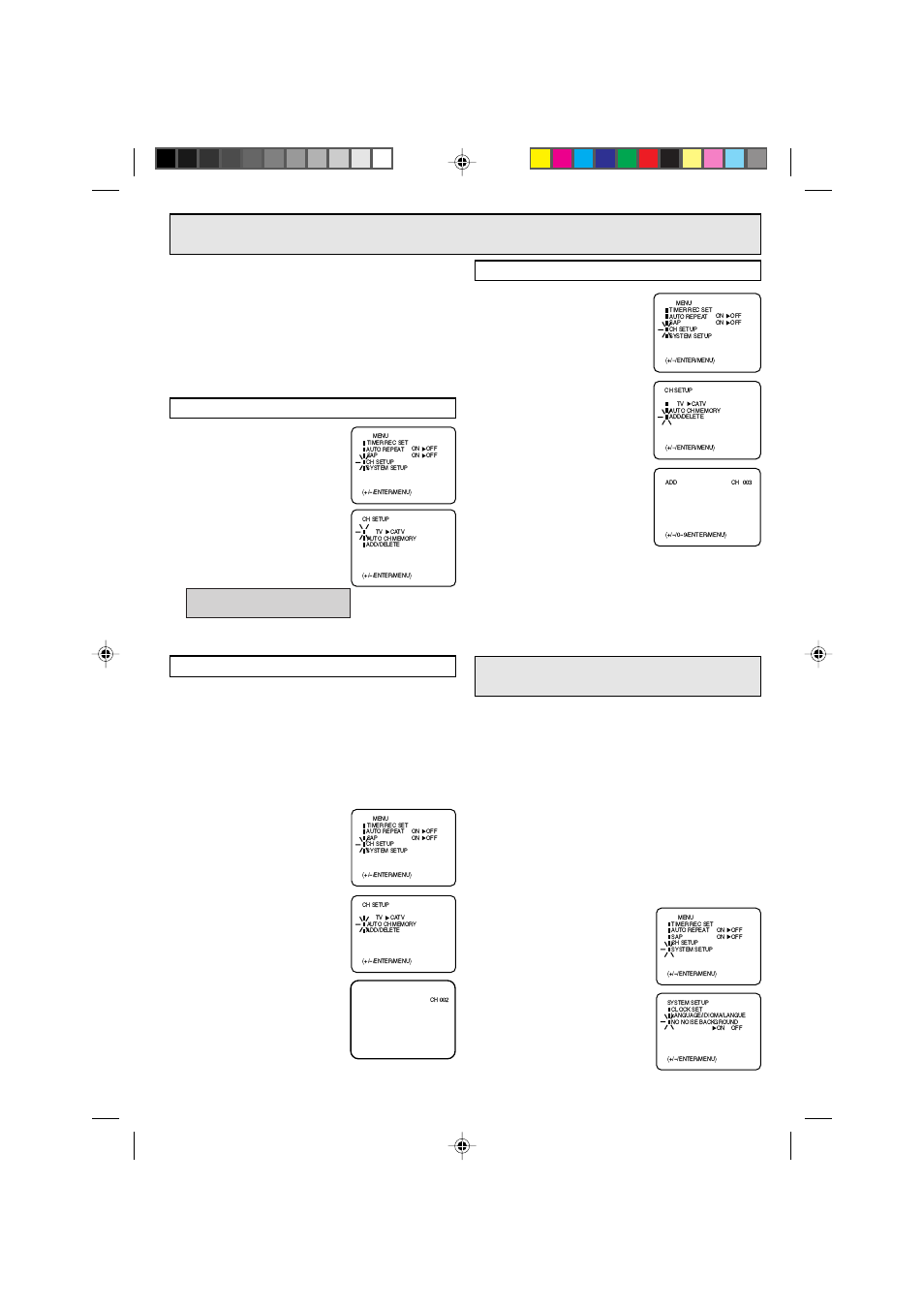 Setting the channels, Noise elimination, Tv/catv selection | Check before you begin | Memorex MVR4042 User Manual | Page 16 / 52