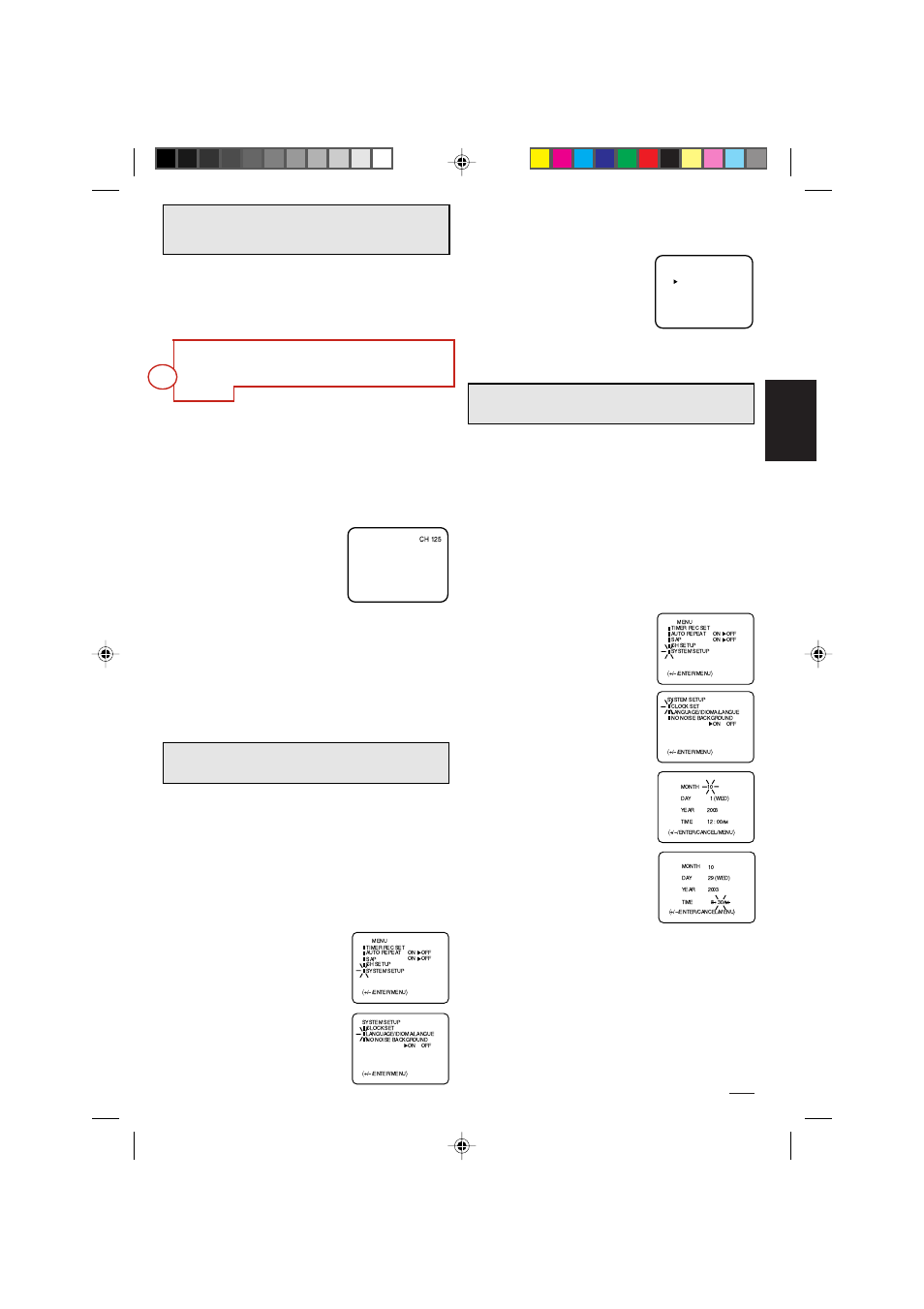 Ajuste del canal de video, Seleccion de idioma, Ajuste del reloj | Esp añol | Memorex MVR4042 User Manual | Page 41 / 52