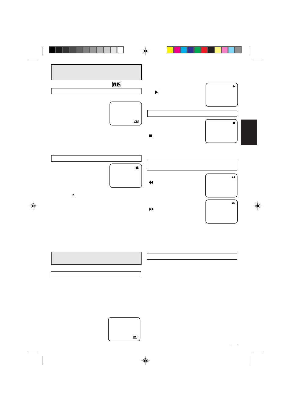 Colocacion y extraccion, Reproduccion | Memorex MVR4042 User Manual | Page 43 / 52
