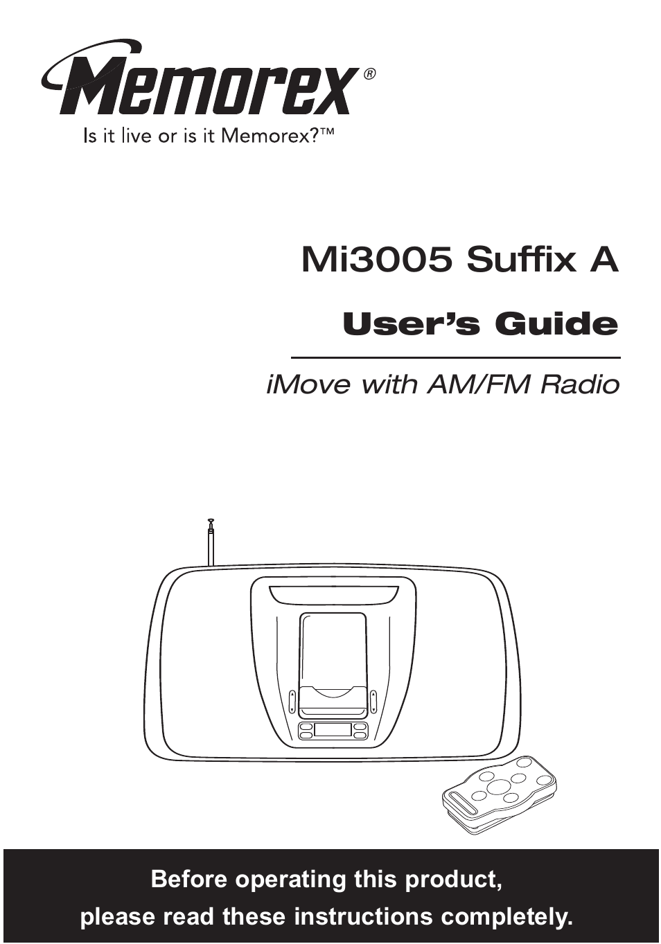 Memorex iMove MI3005 User Manual | 16 pages