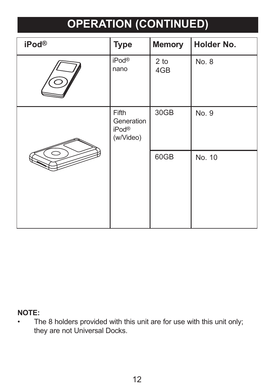 Operation (continued) | Memorex iMove MI3005 User Manual | Page 13 / 16