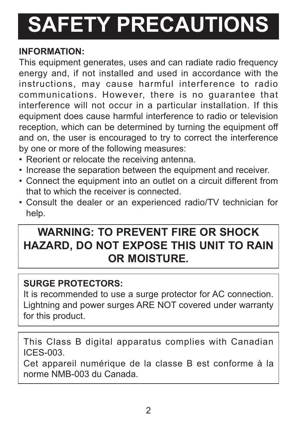 Safety precautions | Memorex iMove MI3005 User Manual | Page 3 / 16