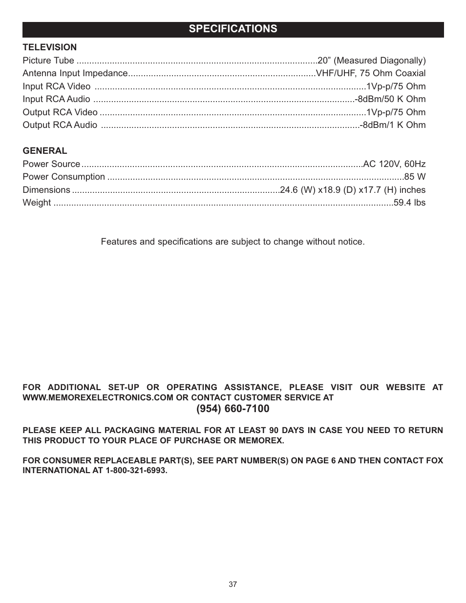Memorex MT2025D User Manual | Page 38 / 76