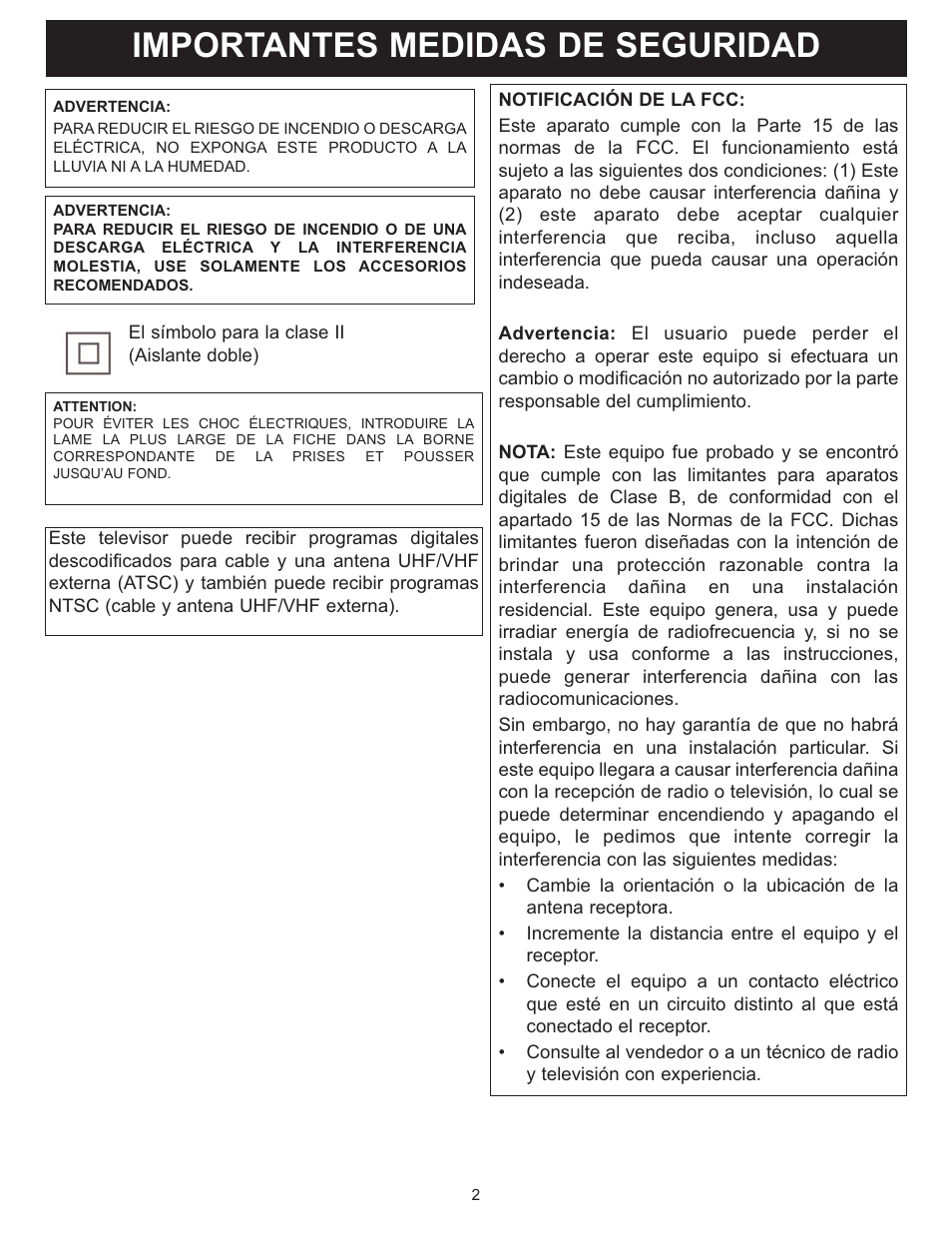 Importantes medidas de seguridad | Memorex MT2025D User Manual | Page 40 / 76