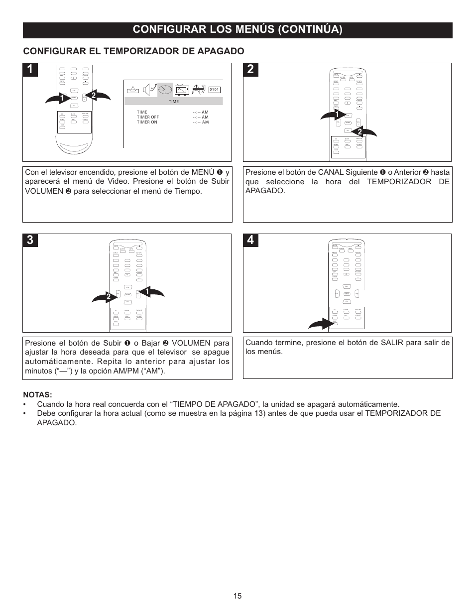 Configurar los menús (continúa), Configurar el temporizador de apagado | Memorex MT2025D User Manual | Page 53 / 76