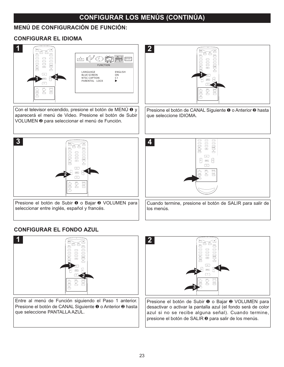 Configurar los menús (continúa), Configurar el idioma | Memorex MT2025D User Manual | Page 61 / 76