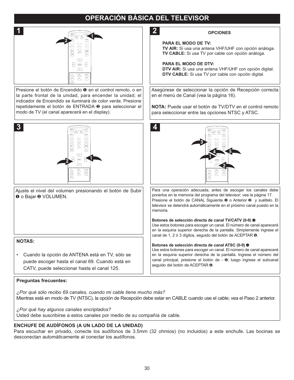 Operación básica del televisor | Memorex MT2025D User Manual | Page 68 / 76