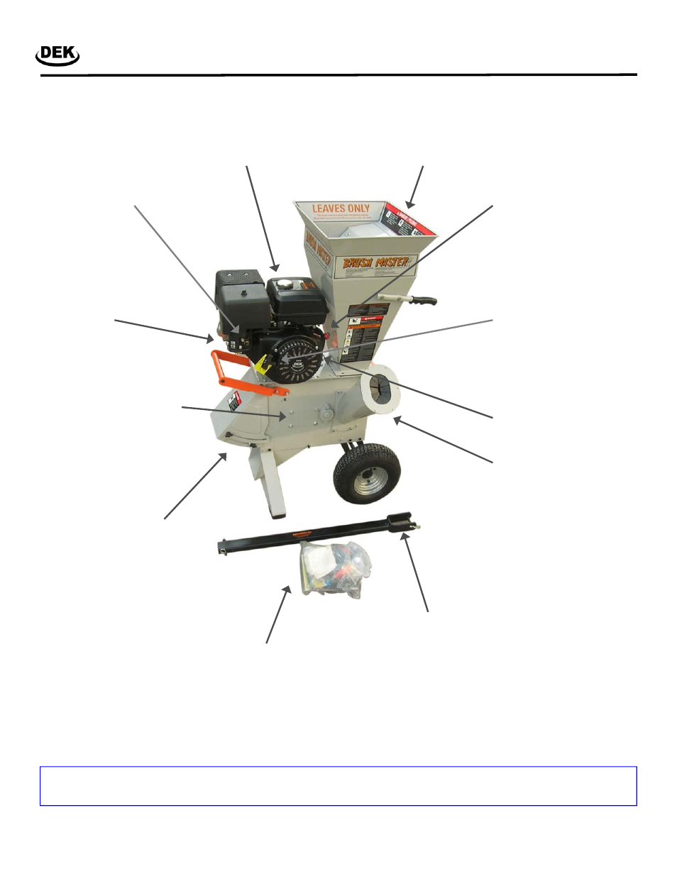 Component identification | Memorex Brush Master Chipper/Shredder with 2-way feed CH2 User Manual | Page 6 / 17